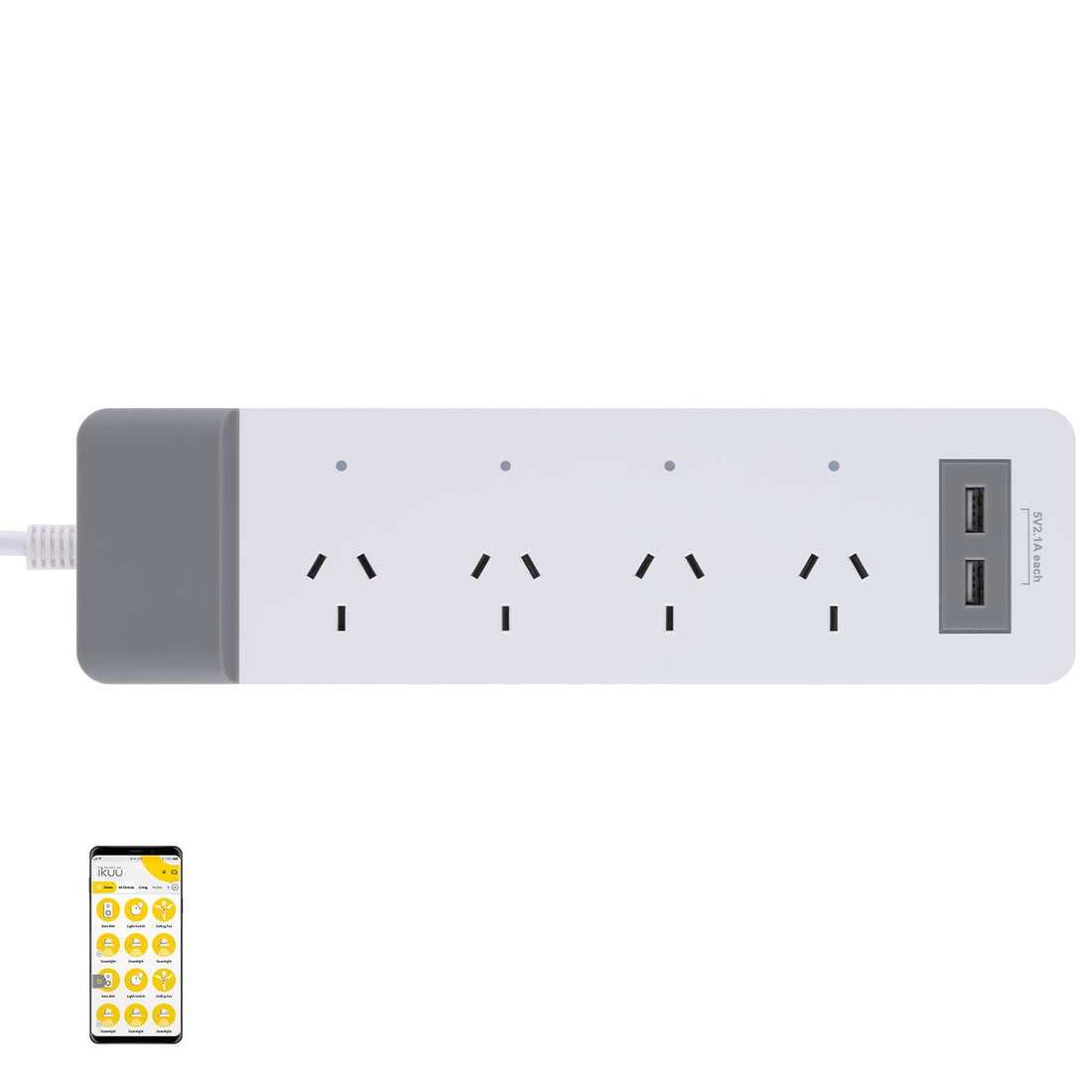 Ikuü Smart WI-FI Outlet Power board plus 2 USB