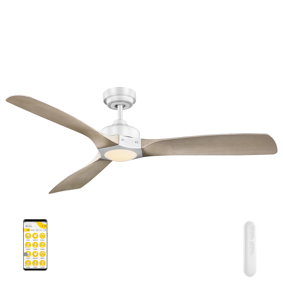 Minota DC Ikuü Smart Wi-Fi Ceiling Fans with LED Light and Remote Mercator