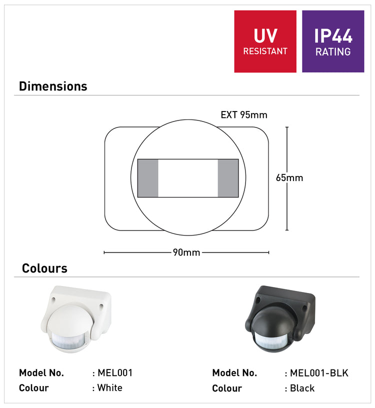 Compact PIR Sensor 180 Degree Sensory – Mercator