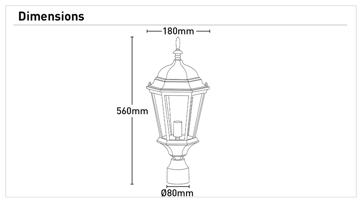 Yarra Outdoor Post Top Coach Light – Mercator