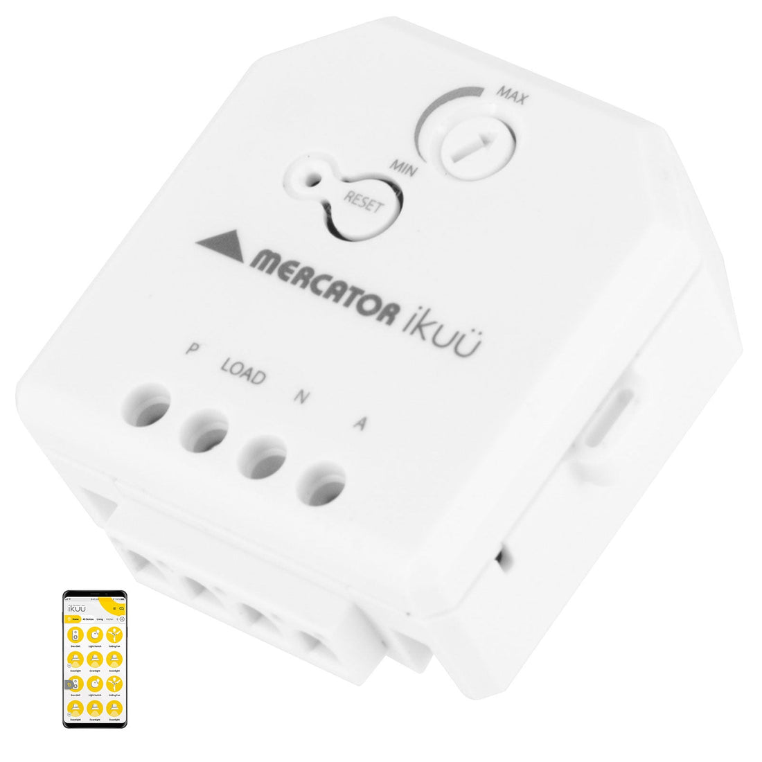 Ikuu Smart Wi-Fi Inline Switch With Dimmer - Momentary Press Switch Compatible