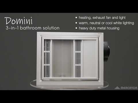 Domini 3-in-1 Bathroom Heater with Exhaust Fan and CCT LED Light